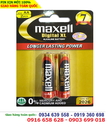 Maxell LR6(XL) 2B; Pin AA Maxell LR6(XL)2B Alkaline 1.5V Made in Indonesia